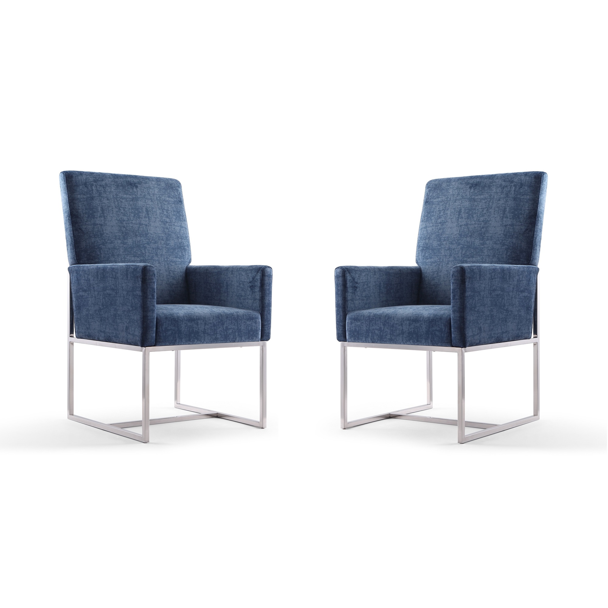 Manhattan Comfort, Element Blue Velvet Armchair (Set of 2), Primary Color Blue, Included (qty.) 2 Model# 2-DC029